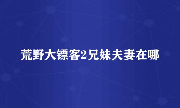 荒野大镖客2兄妹夫妻在哪