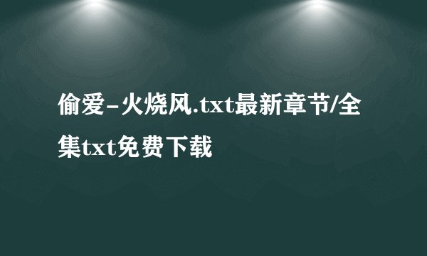 偷爱-火烧风.txt最新章节/全集txt免费下载
