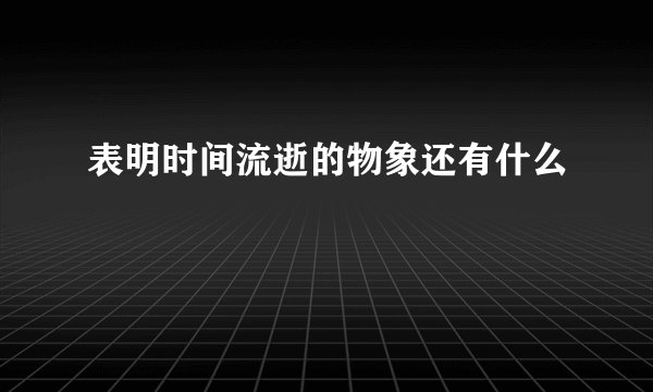 表明时间流逝的物象还有什么