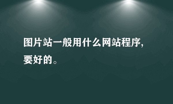 图片站一般用什么网站程序,要好的。