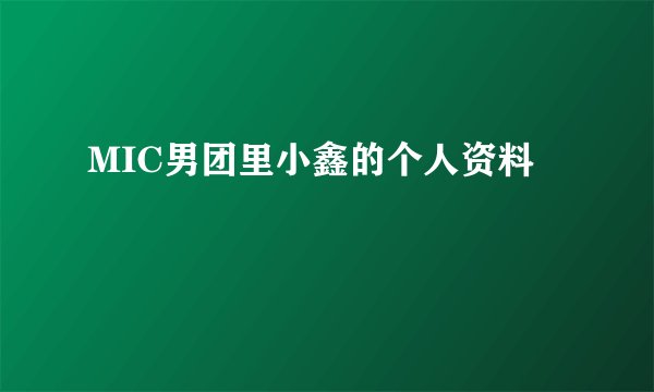 MIC男团里小鑫的个人资料