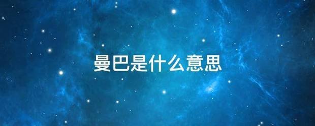 曼巴是什么意思