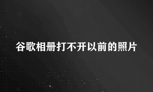 谷歌相册打不开以前的照片
