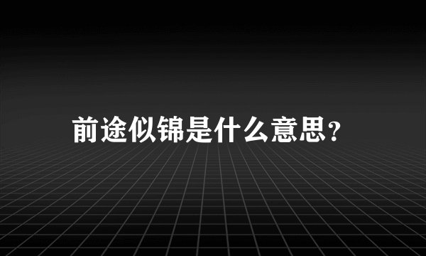 前途似锦是什么意思？