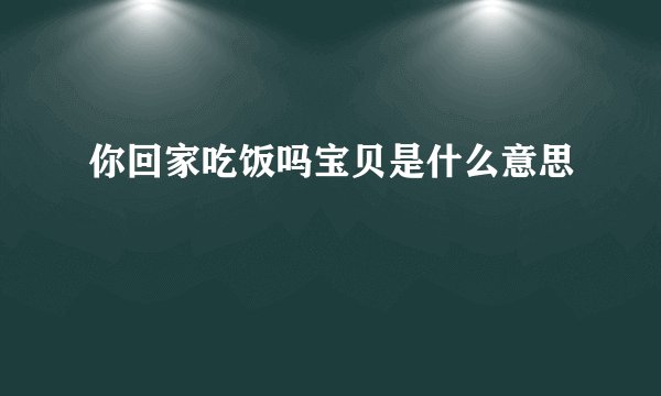 你回家吃饭吗宝贝是什么意思