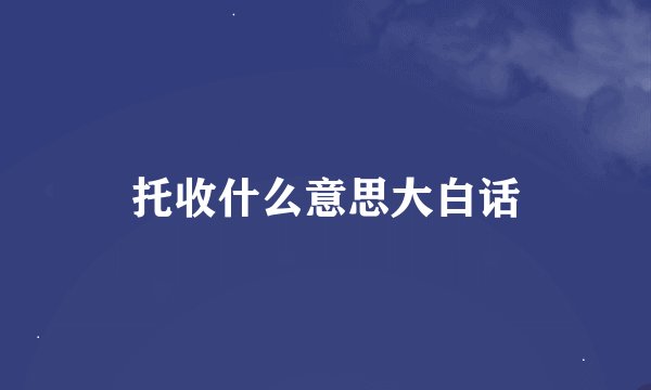 托收什么意思大白话