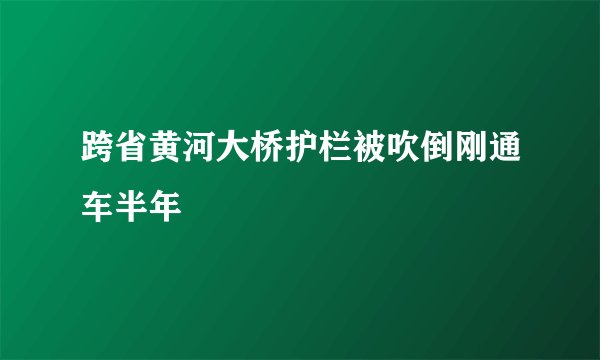 跨省黄河大桥护栏被吹倒刚通车半年
