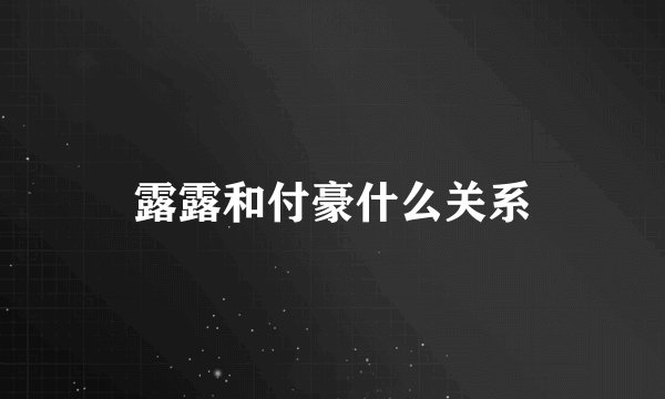 露露和付豪什么关系