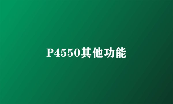 P4550其他功能