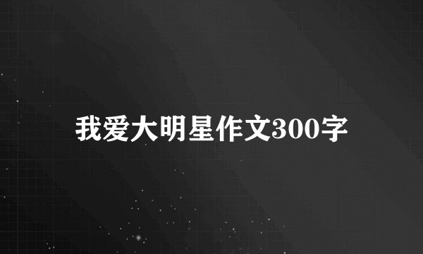 我爱大明星作文300字