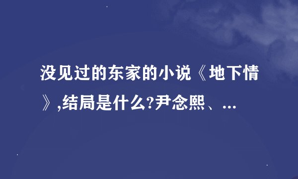没见过的东家的小说《地下情》,结局是什么?尹念熙、韩振轩、言子维的结局分别是什么?说的详细点。谢谢。