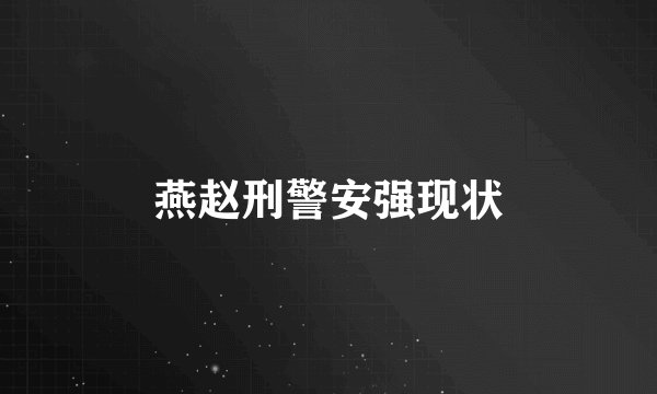 燕赵刑警安强现状