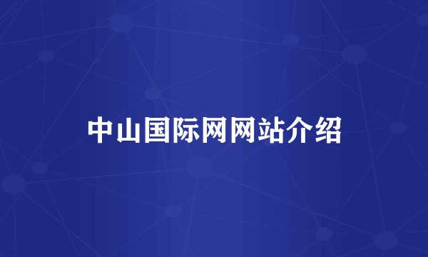 中山国际网网站介绍
