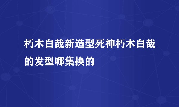 朽木白哉新造型死神朽木白哉的发型哪集换的