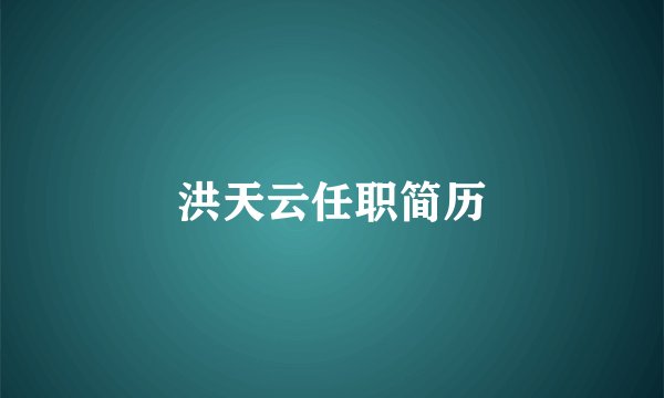 洪天云任职简历