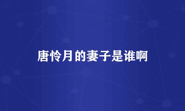 唐怜月的妻子是谁啊