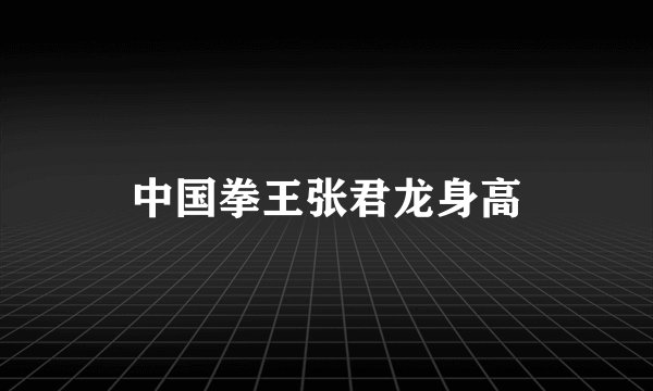 中国拳王张君龙身高