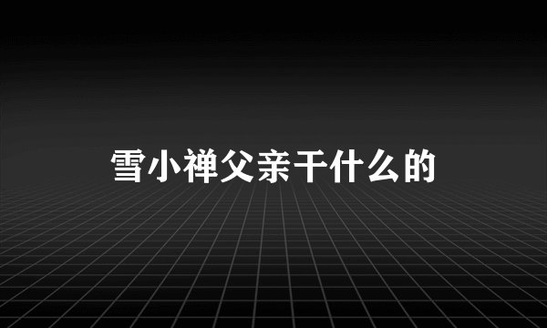 雪小禅父亲干什么的