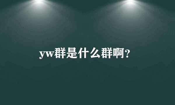 yw群是什么群啊？