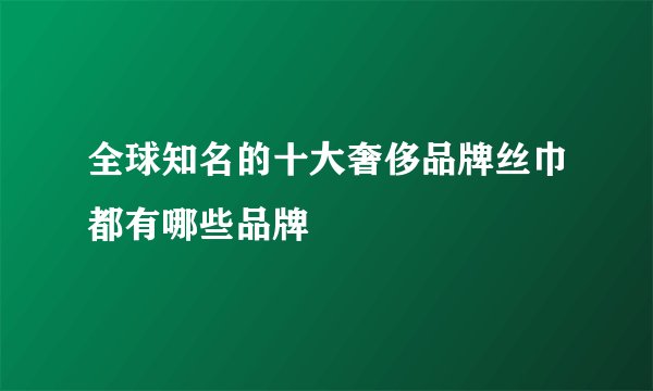 全球知名的十大奢侈品牌丝巾都有哪些品牌