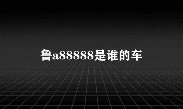 鲁a88888是谁的车
