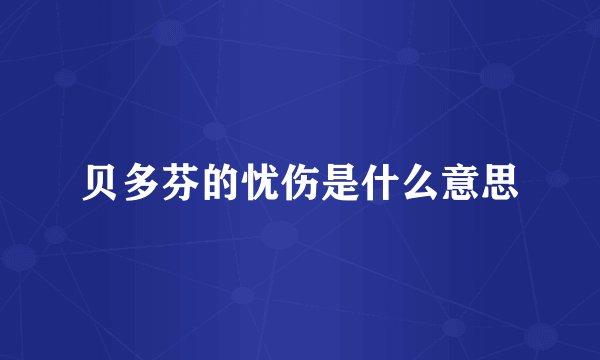 贝多芬的忧伤是什么意思