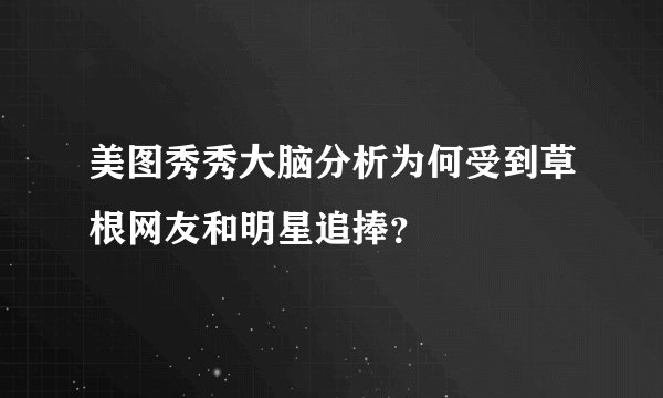 美图秀秀大脑分析为何受到草根网友和明星追捧？