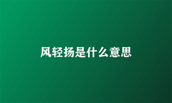 风轻扬是什么意思