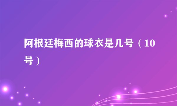 阿根廷梅西的球衣是几号（10号）