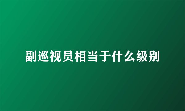 副巡视员相当于什么级别