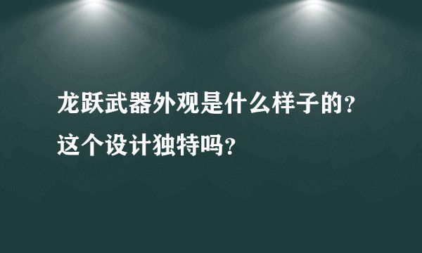 龙跃武器外观是什么样子的？这个设计独特吗？