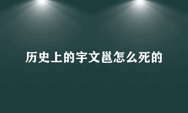历史上的宇文邕怎么死的