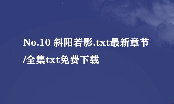 No.10 斜阳若影.txt最新章节/全集txt免费下载