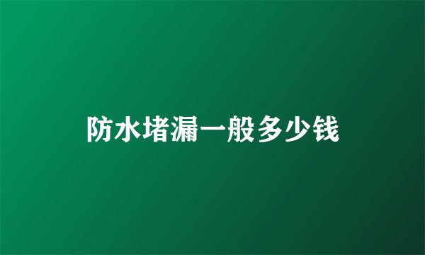 防水堵漏一般多少钱