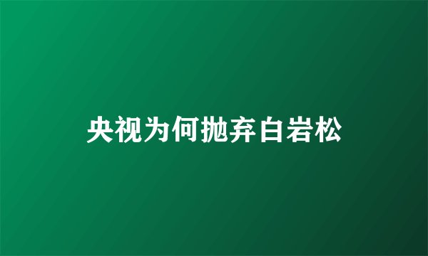 央视为何抛弃白岩松