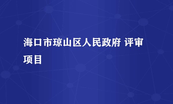海口市琼山区人民政府 评审项目