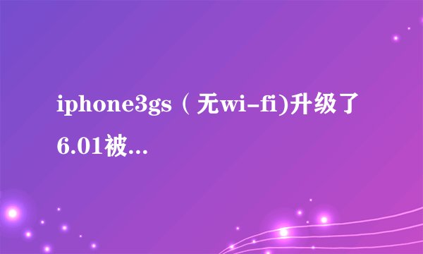 iphone3gs(无wi-fi)升级了6.01被锁,想降级解锁越狱。