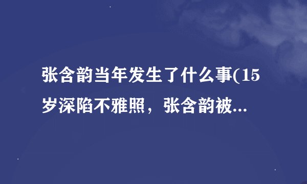 张含韵当年发生了什么事(15岁深陷不雅照，张含韵被主持人逼问到泪洒现场)