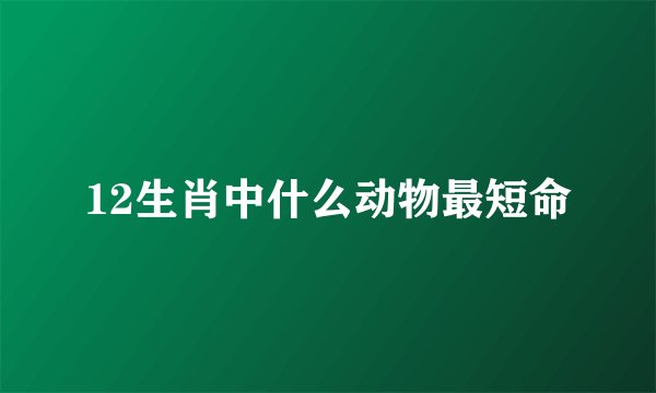 12生肖中什么动物最短命