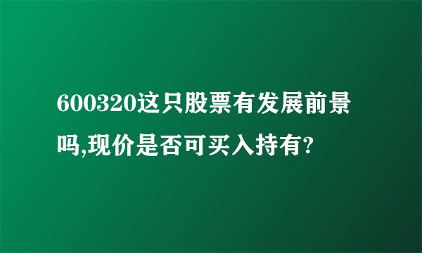 600320这只股票有发展前景吗,现价是否可买入持有?
