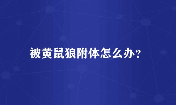 被黄鼠狼附体怎么办？