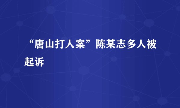 “唐山打人案”陈某志多人被起诉