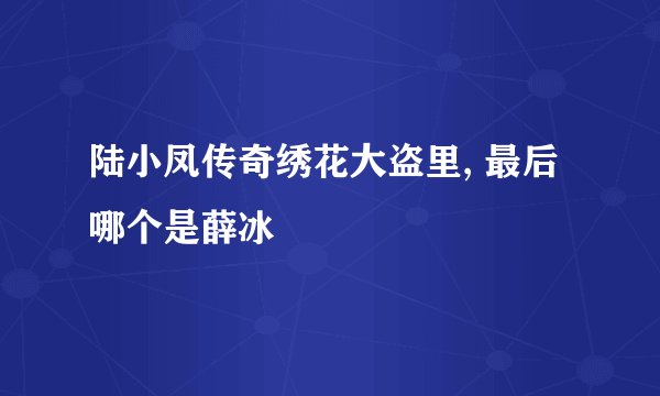 陆小凤传奇绣花大盗里, 最后哪个是薛冰