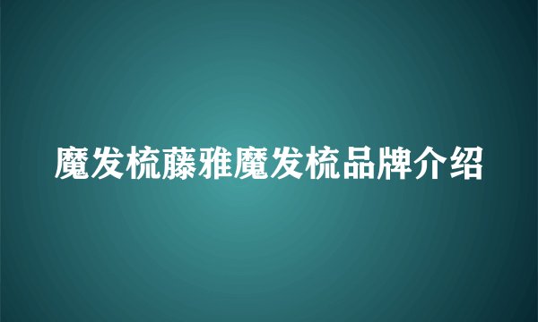 魔发梳藤雅魔发梳品牌介绍