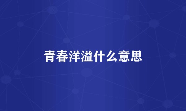 青春洋溢什么意思