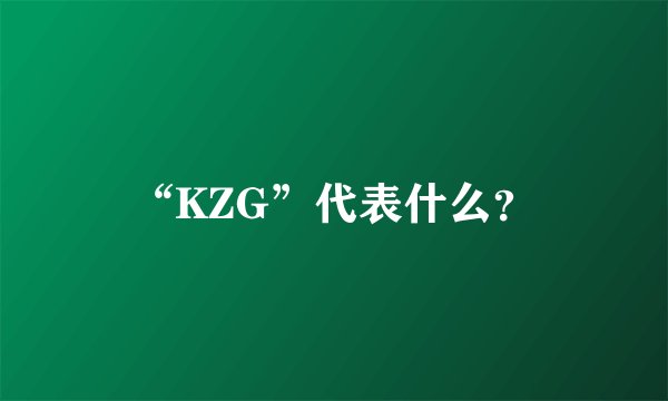 “KZG”代表什么？