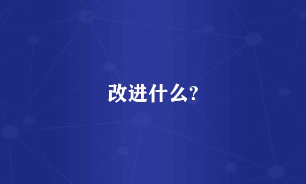 改进什么?
