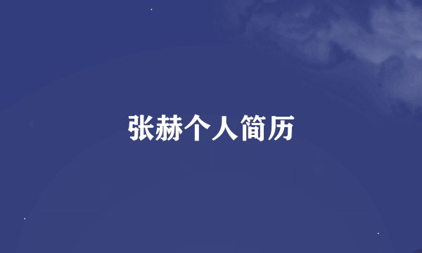 张赫个人简历