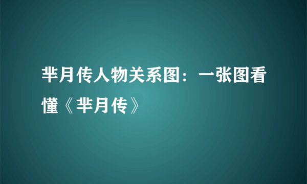 芈月传人物关系图：一张图看懂《芈月传》