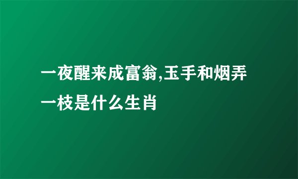 一夜醒来成富翁,玉手和烟弄一枝是什么生肖